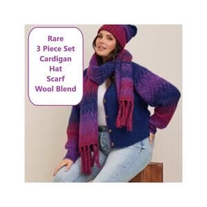 Torrid Blue and Purple Wool Blend Cardigan Set